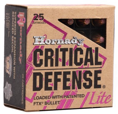Hornady FTX Critical Defense Lite - 100gr - 9mm - 25rd