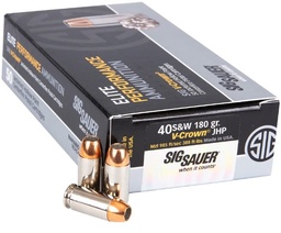 [E40SW2-50] Sig Sauer Elite V-Crown JHP - 180gr - .40 S&W - 50rd