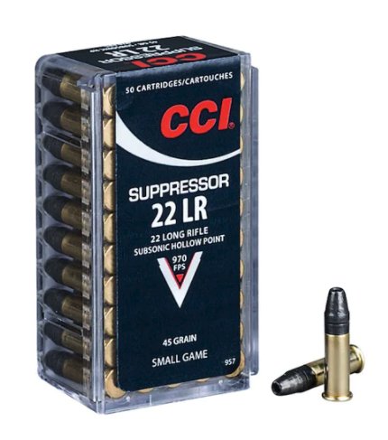 CCI Ammo Suppressor 22LR Subsonic Hollow Point 45gr, 970 FPS 50rds
