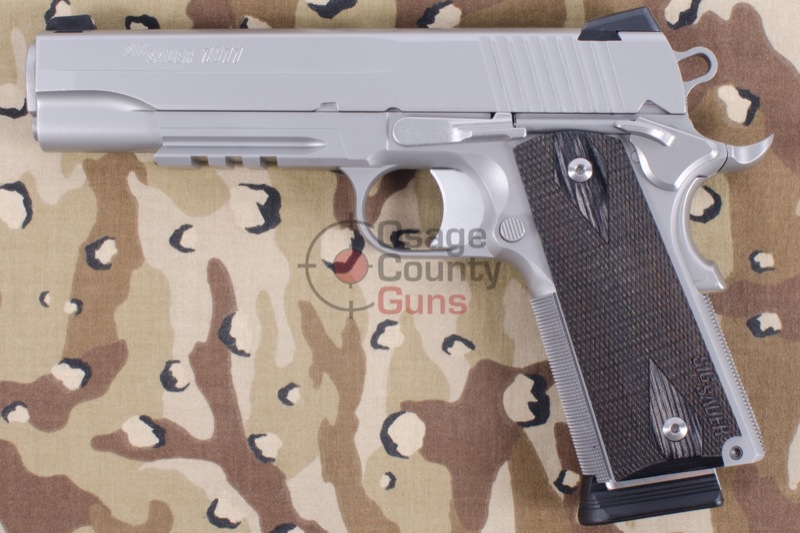 Sig Sauer 1911 Stainless Railed - 5" .45 ACP w/ Night Sight